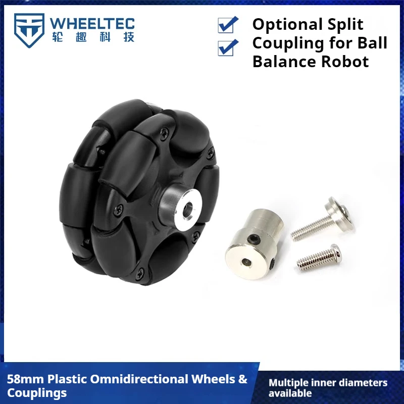 Kopling Motor Omni P58 58mm Roda Omni Plastik Roda Fulai Kopling Terpisah Pemrosesan Baja