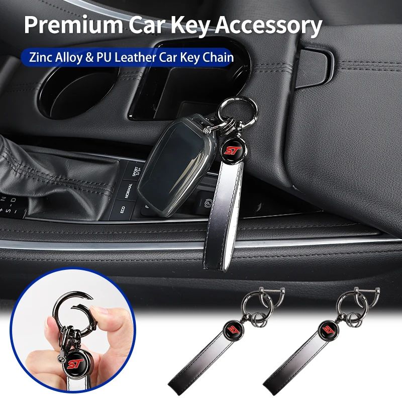 

﻿ Car Key Chain Metal Keyring Pendant Key Fob Decoration Accessories For Ford ST Line Racing RS S Kuga Fiesta Fusion Mondeo Edge