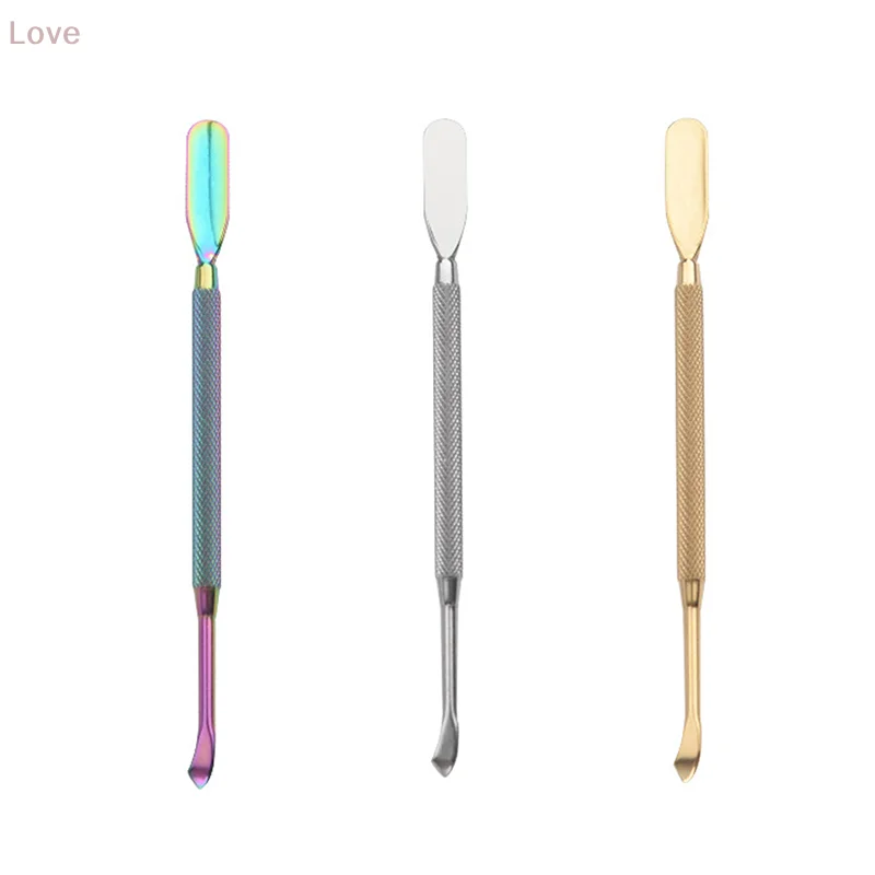 1 قطعة نهاية مزدوجة انتهازي للبشرة مزيل الجلد الميت الفولاذ المقاوم للصدأ مسمار أدوات الرسم انتهازي باديكير مانيكير العناية الأنظف