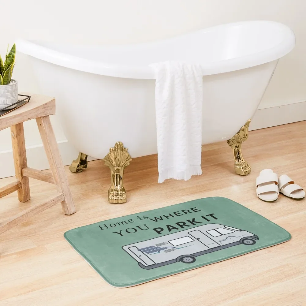 

Home is Where You Park it Bath Mat Absorbent Rug Bathroom Carpet Set Waterproof Bathroom Rugs Water Absorbent Mat