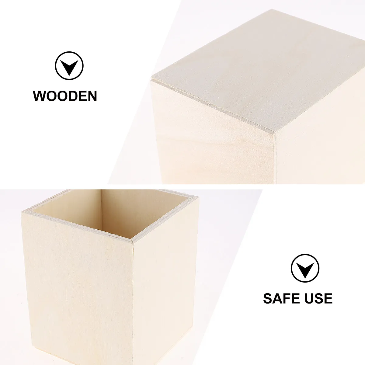 

2Pcs DIY Snow Mud Premium Wood Pen Holder Minimalist Style Desktop Organizer for Pens Pencils Erasers Office School Stationery