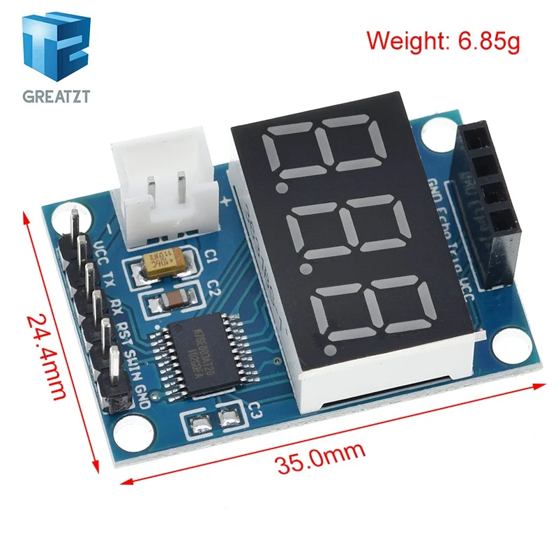 Ultrasonic Distance Measuring Module HC-SR04 Test Version Serial Output Digital Tube Display Distance Meter