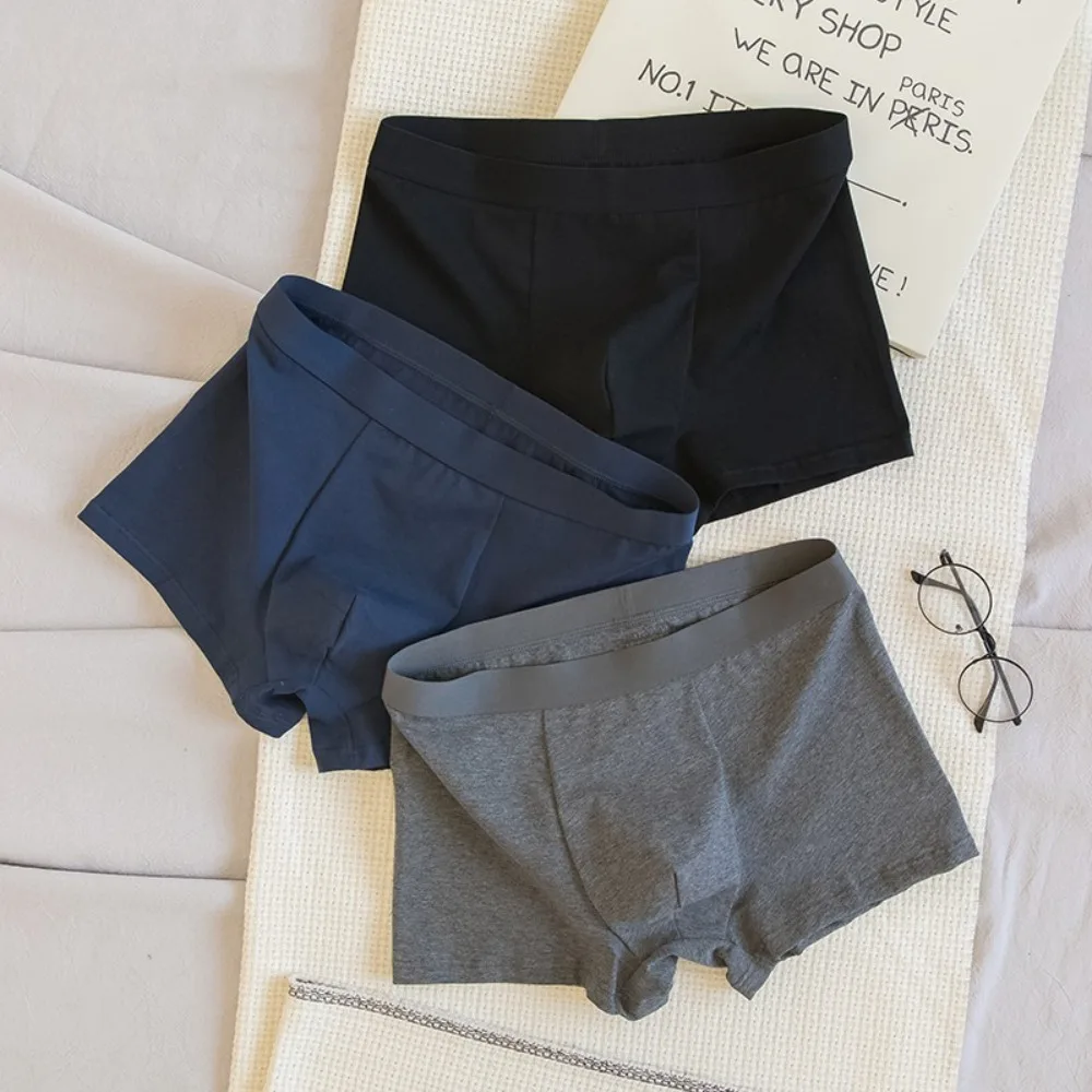 

4Pcs Comfortable Solid Color Men's Boxer Briefs Plus Size XL-4XL Men Panties Lingerie 4PCS Shorts Underpants Male