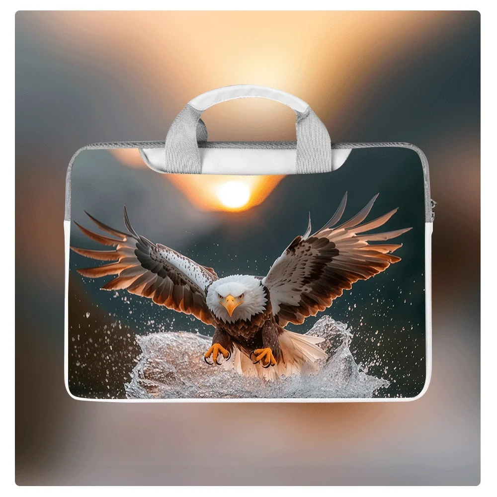 

Милая сумка для ноутбука с изображением орла, 13,3, 14, 15 дюймов, из искусственной кожи, водонепроницаемая, ударопрочная, на молнии, через плечо, подходит для ноутбуков и планшетов, подарок