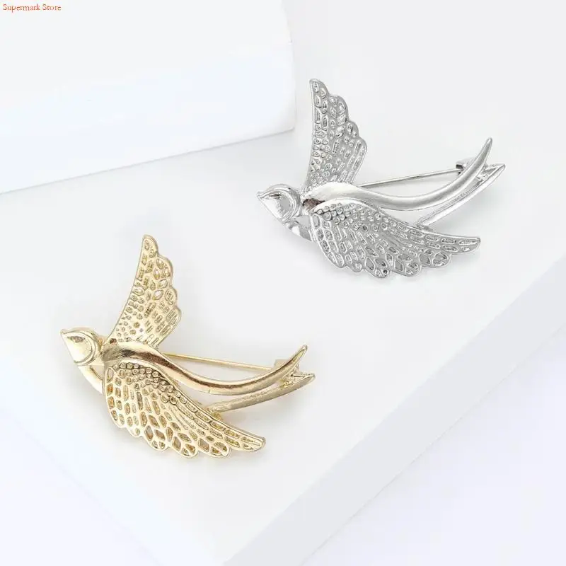 Q5WE العصرية السنونو دبوس بروش سبيكة الصدر دبوس فستان ملحق هدية للمناسبات #3