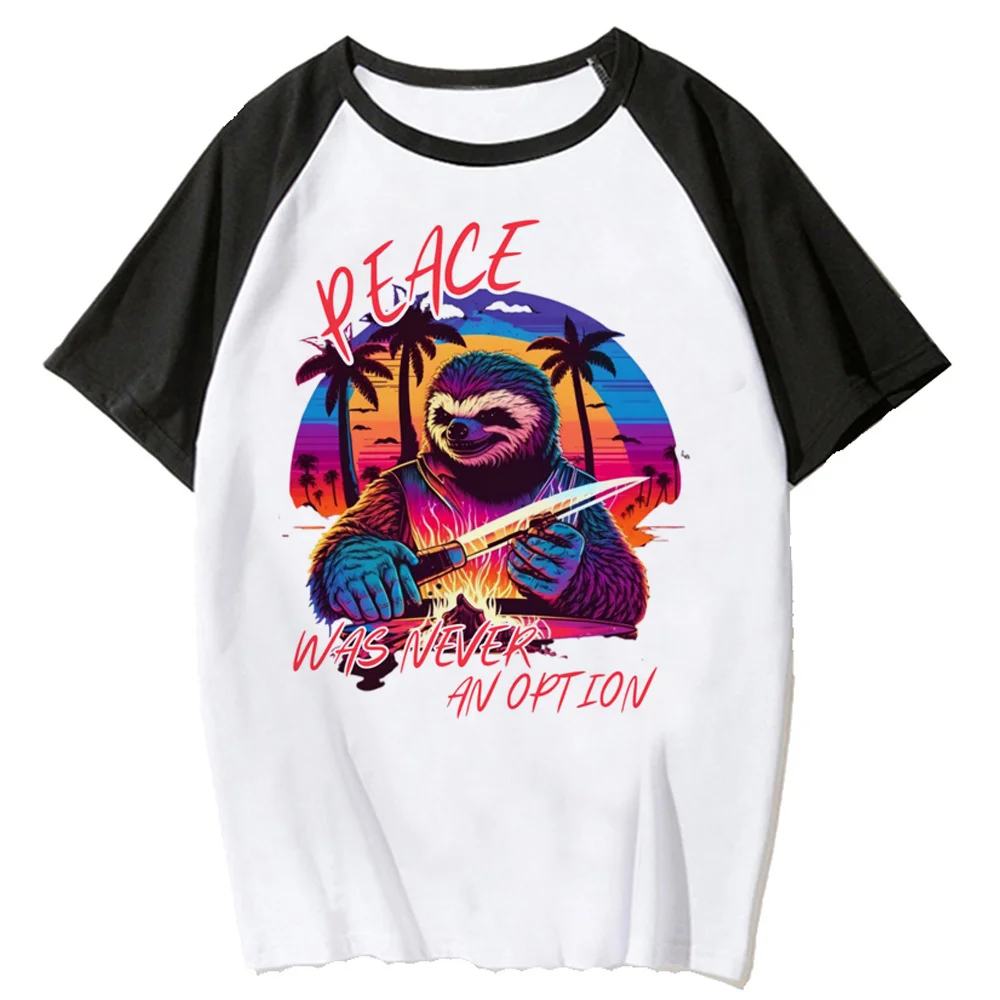 Peace Was Never An Option tshirt women Y2K Tee girl 2000s anime streetwear clothes