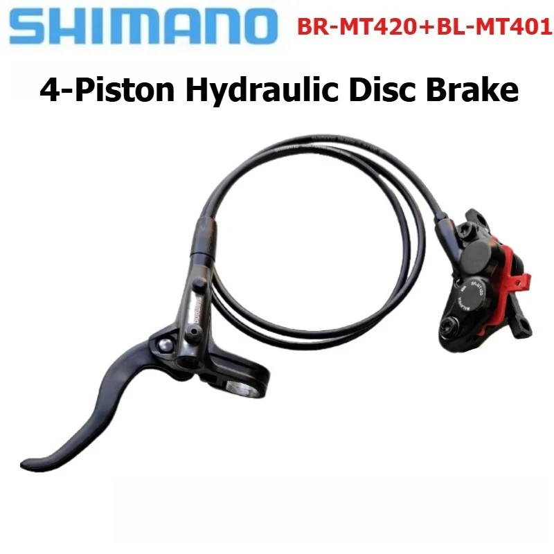 shimano-br-mt420-bl-mt401-lever-4-piston-hydraulic-disc-brake-with-d03s-resin-brake-pads-for-mountain-bikes