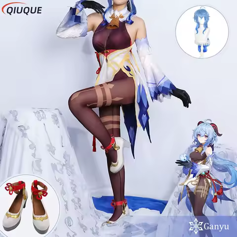 Ganyu Cosplay Costume Wig Shoes Anime Game Halloween Carnival Party Outfits Fancy Dress for Women