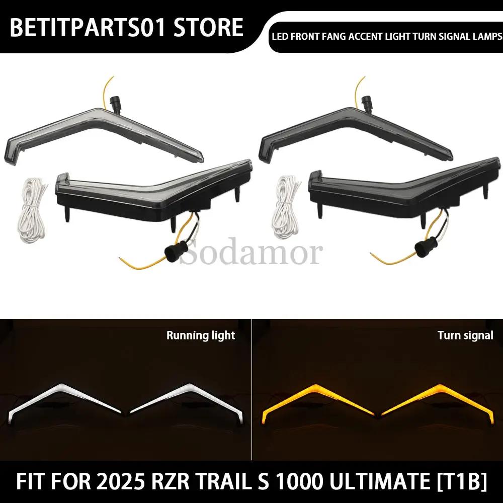 

1 пара 12 В передних светодиодных фонарей, прозрачные/дымчатые автомобильные детали для Polaris 2019 RZR XP 1000 Trails & Rocks Edition, светодиодный передний фонарь в сборе