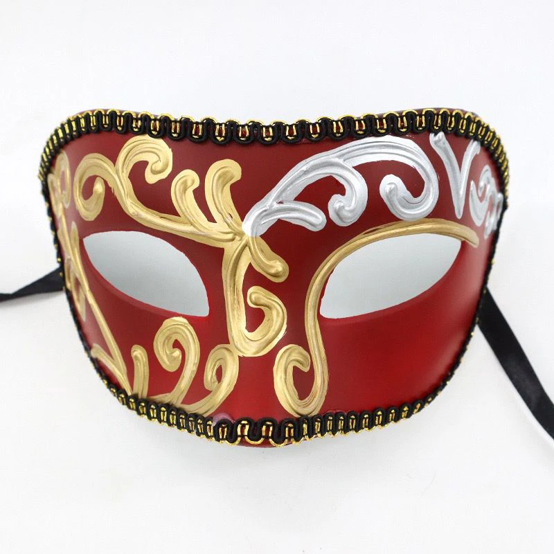 Maski na maskaradę dla mężczyzn wenecki chiński styl Vintage maska koronkowa Retro karnawał Cosplay Mardi Gras Party Halloween Gold Silver
