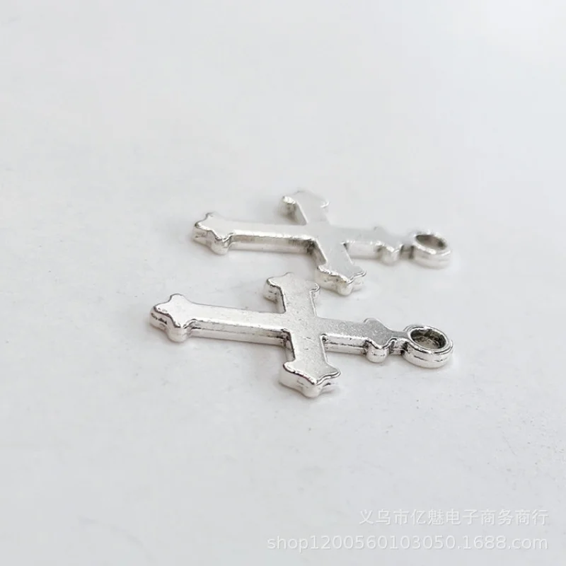 Factory Direct Sales 100 Pieces diy Combined  Ornament19mmCross Pendant Necklace Bracelet Earrings Clothing Pendant Materials