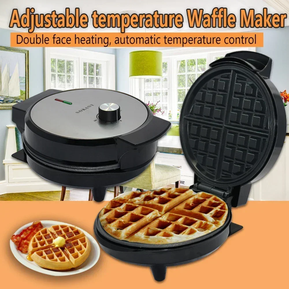 

European High-end Waffle Maker with Adjustable Temperature Control, Non-stick Tray and Touch Handle Home Kitchen Breakfast Maker