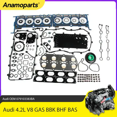 엔진 부품 오버홀 개스킷 씰 재건 키트, 4.2 L BBK BHF BAS, 4.2L 아우디 A4 A6 콰트로 S4 S6 4.2L V8 가스용