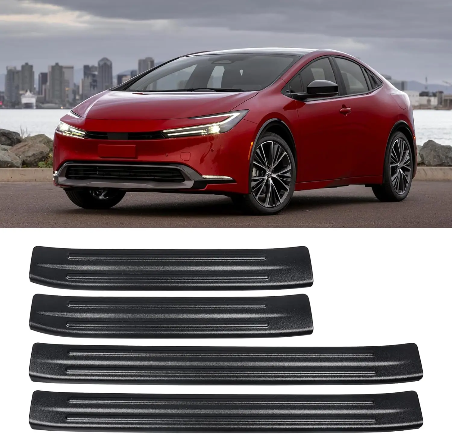 

ABS Material Door Sill Protector Compatible with Toyota Prius 2023-2026 (Include Hybrid) LE/XLE/Limited/Nightshad Accessories