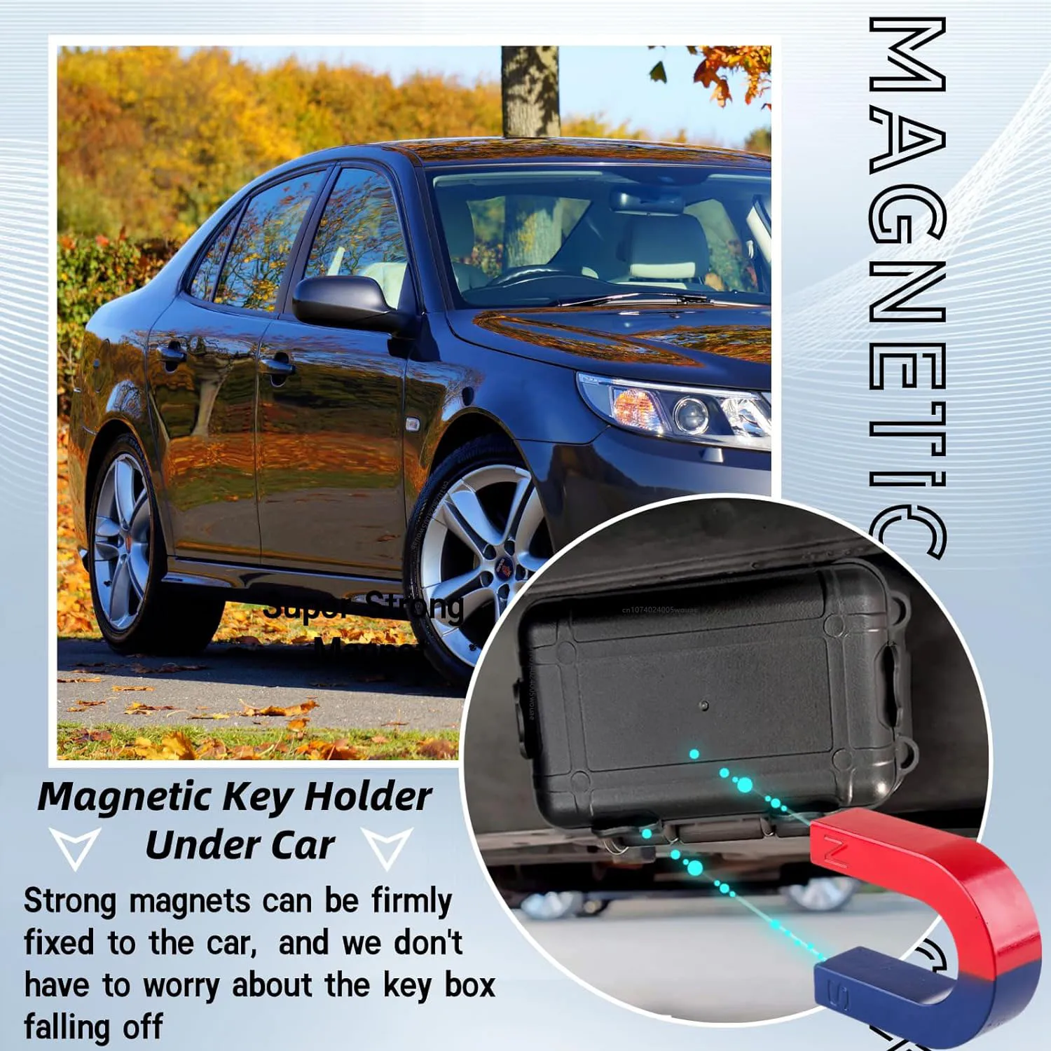 Mini Magnetic Key Holder Under Car Hide Key Box Waterproof Key Hider Rustproof Multifunctional Box for Spare Key GPS Locator