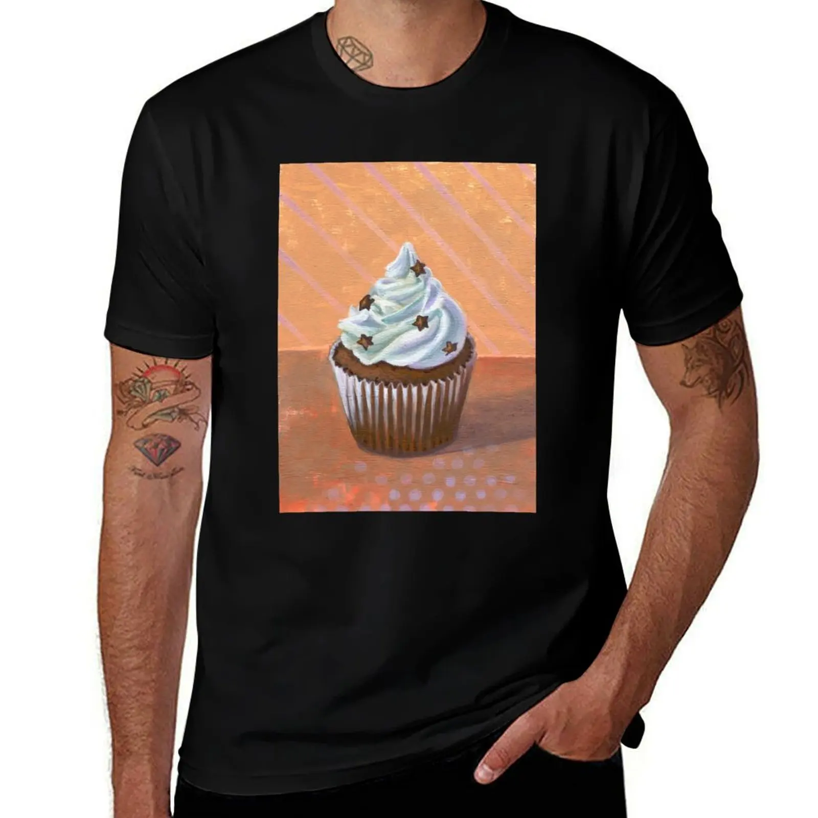 Chocolate Stars Cupcake T-Shirt t shirts for man slim fit T-Shirt