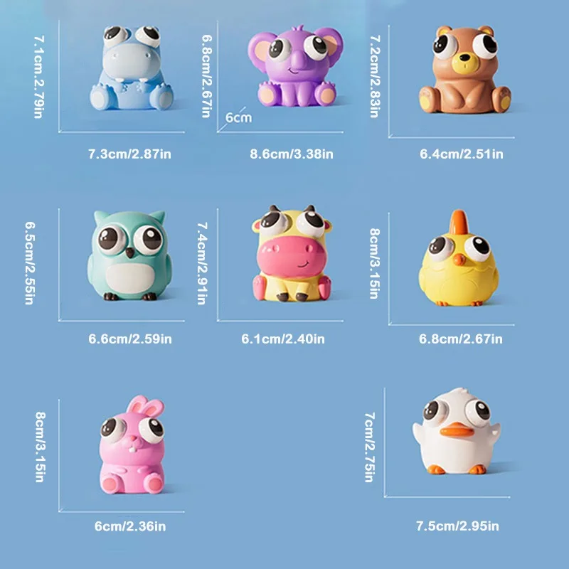 Pop Eye presser dessin animé animaux jouets sensoriels amusant Fidget soulagement du Stress anxiété presser bulle jouets cadeaux pour enfants adultes