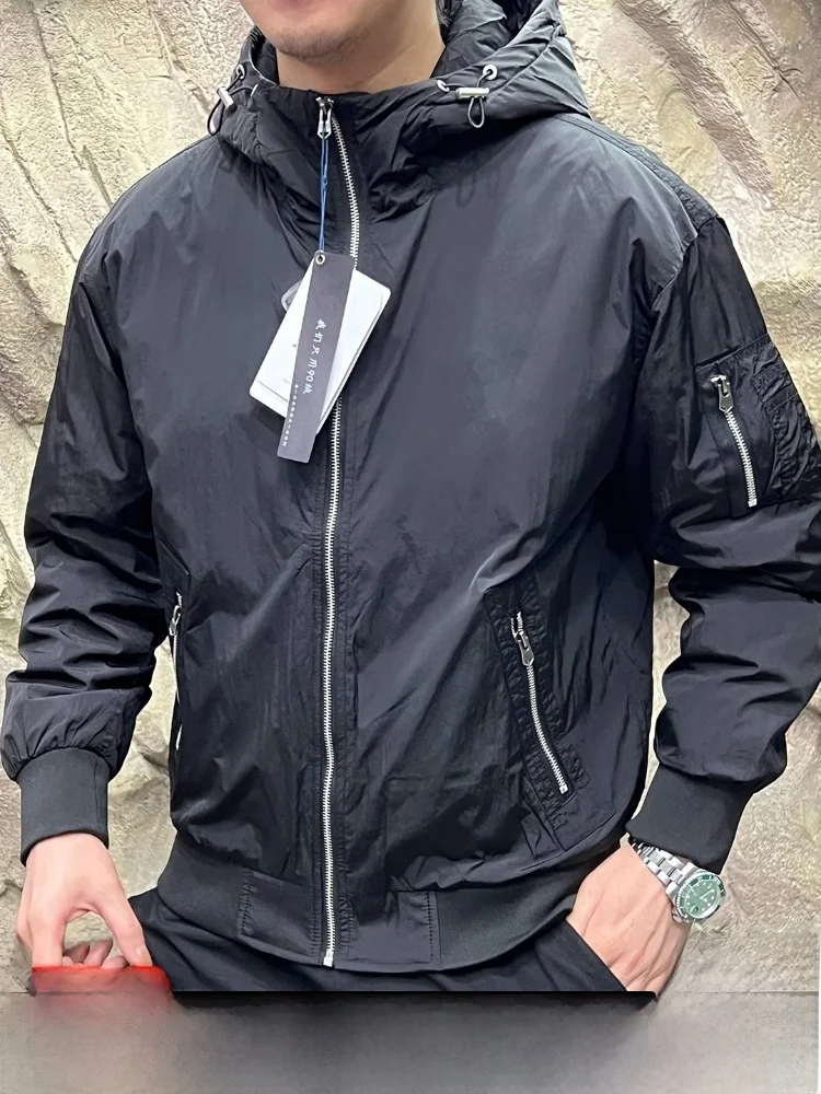 

Men's Outdoor Waterproof down Jaet Hooded White Du down Filling 90% Warmth Windproof Regular Fit Long Sve Zipper Closure