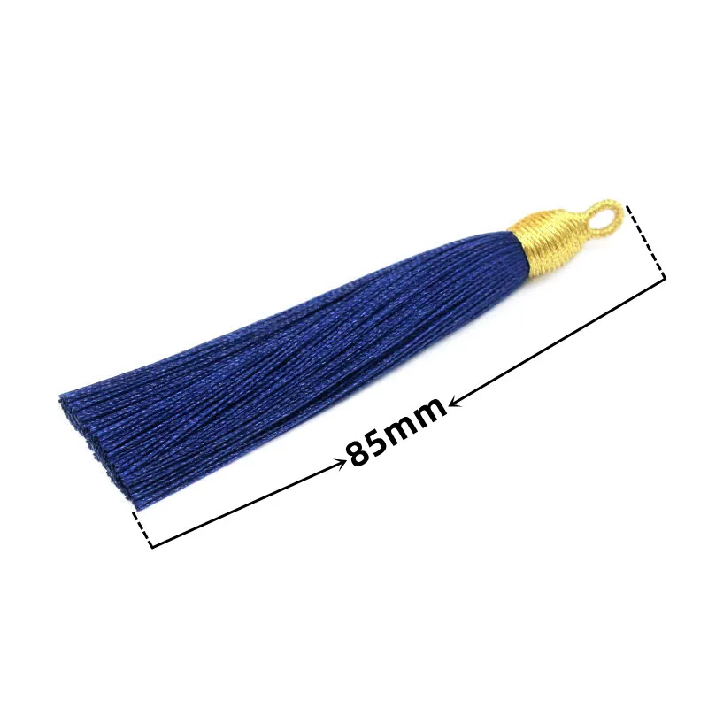 2Pcs/Pack 85mm Mini Golden Hat Cotton Tassel DIY Party Clothing Jewelry Earrings Home Curtain Decorate Accessories Materials