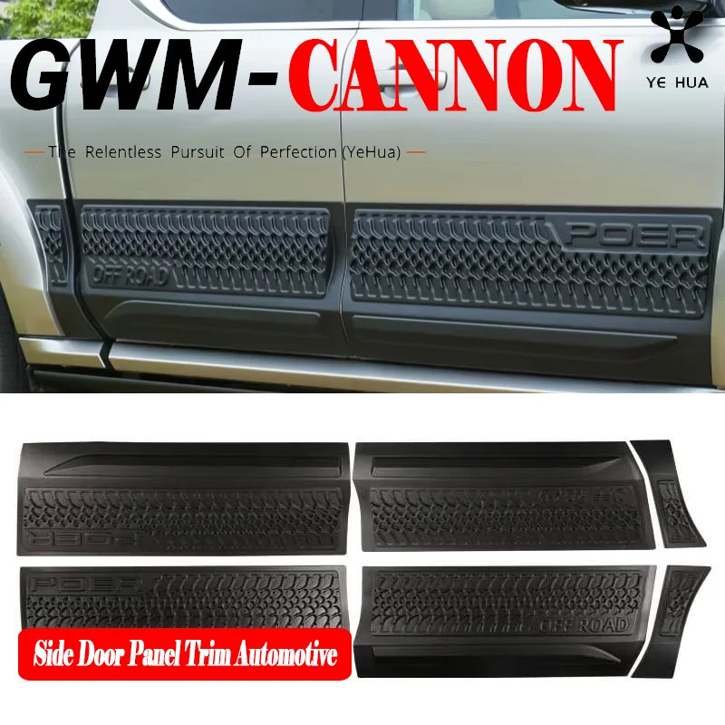 

For Great Wall Poer GWM Cannon Alpha 2020-2023 Car Side Door Panel Trim Automotive Modification Decorative Accessories Tools