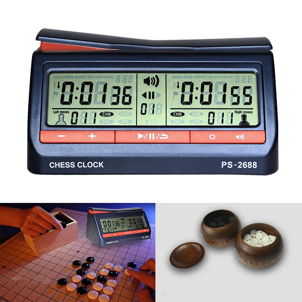 Board Game Clock Multifunctional Chess Clock Hour Meter Stopwatch with Bonus Delayed Countdown Function for International Chess