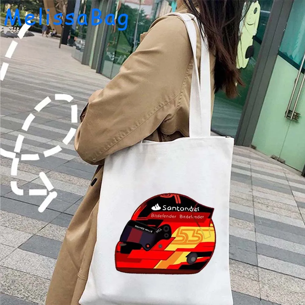 Smooth Operator Carlos Sainz F1 Racer Number Racing Formula1 Lando Norris 4 Fan Gifts Canvas Shoulder Tote Bag Shopper Handbags