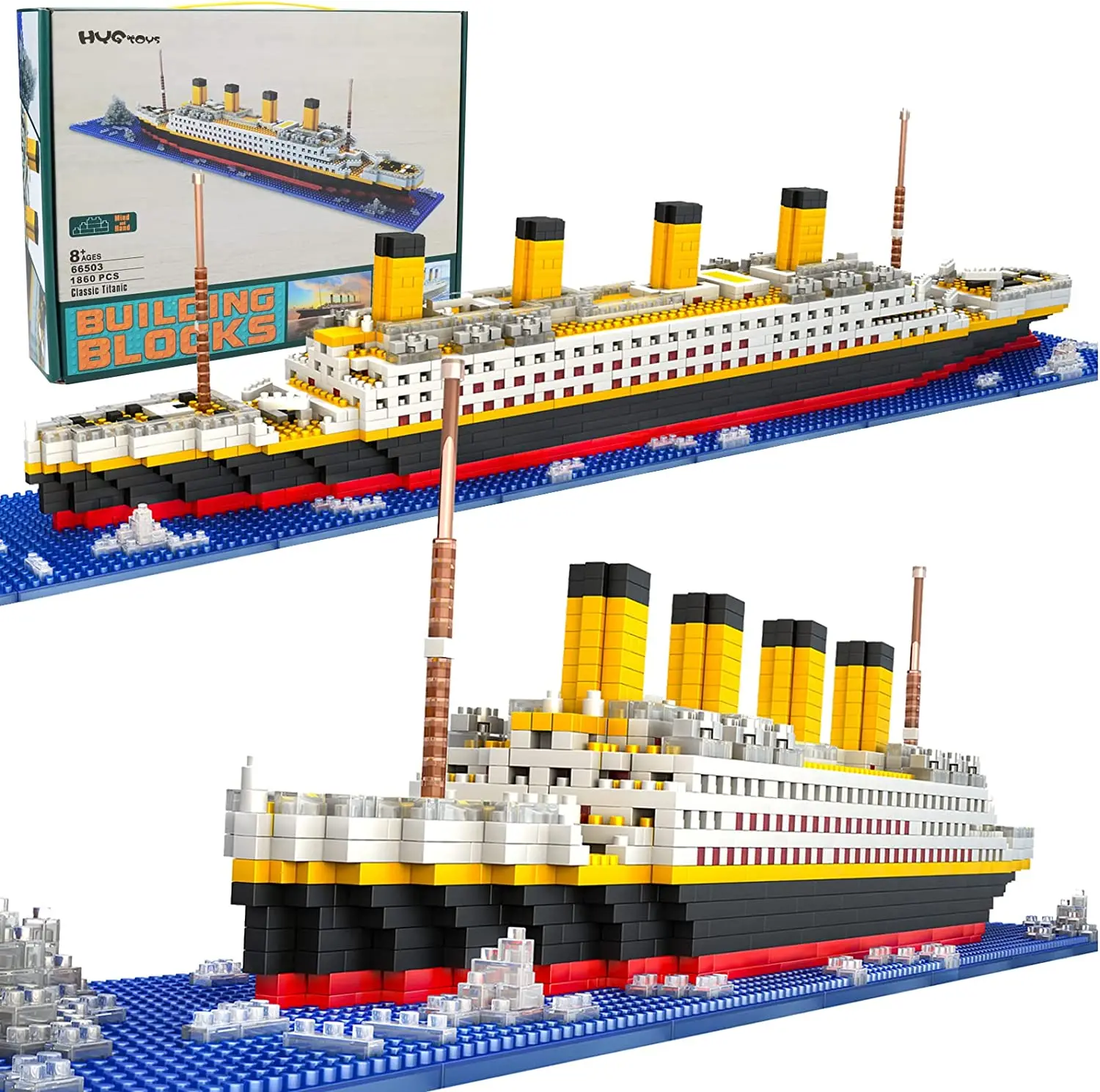 Zestaw klocków Titanic Micro Mini, 1860 szt. Titanic Toy Model Statek Cegieł, Zestawy Puzzle 3D Zabawki edukacyjne