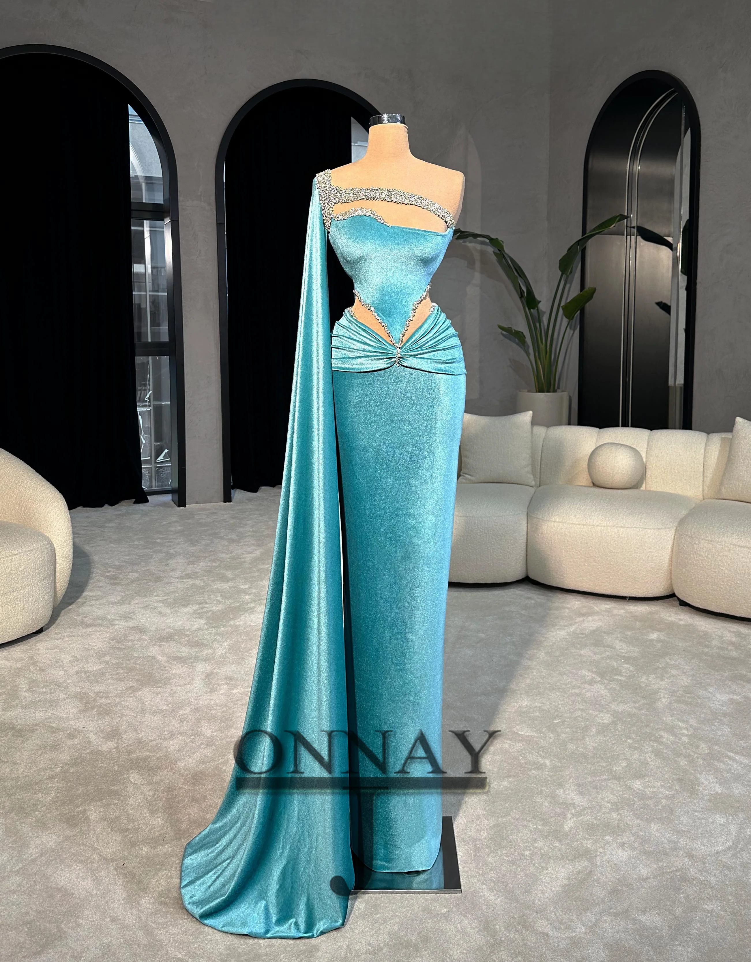 Personalizado veludo sereia recorte vestidos de baile para mulheres capa árabe saudita gala casamento convidado vestido pageant vestidos de fiesta