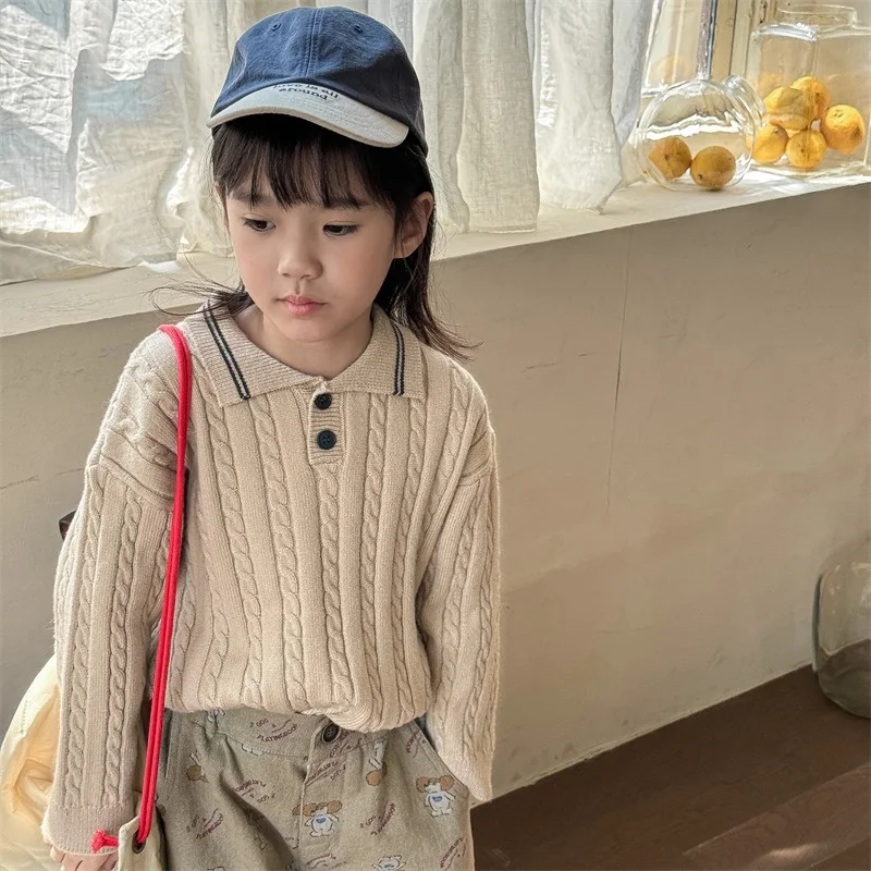 

Girls' Autumn and Winter Pullover Sweater 2026 New Item Baby Korean Version Fashionable Woolen Sweater Girls' Versatile Top