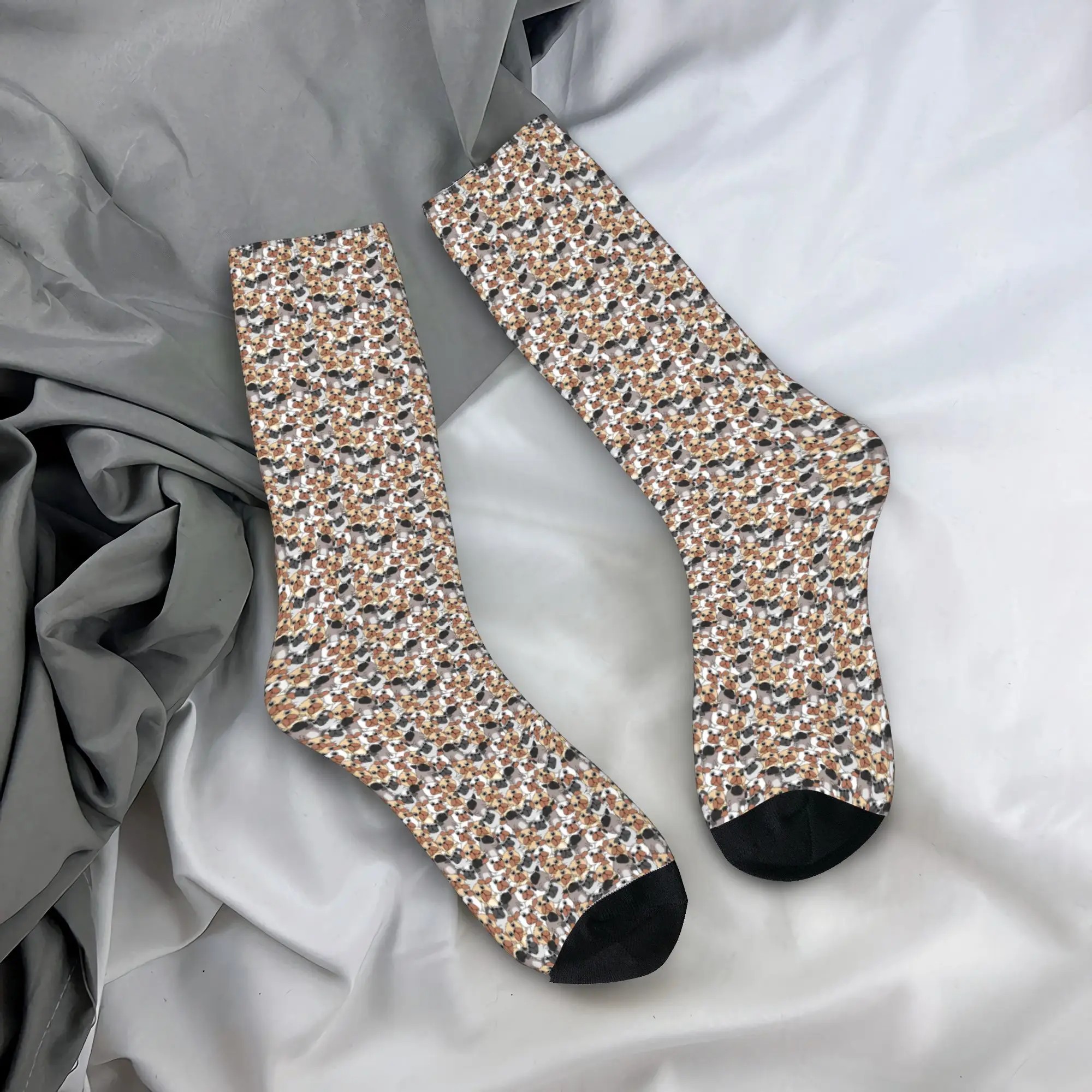 Cute Brown Bulldog Sketch Realistic Dog Animal Cartoon Socks  Custom Stockings Non Slip Adults Men Socks Quality Sports Socks