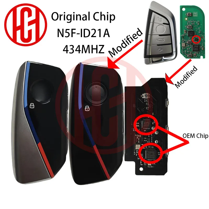 

Modified Car Key ID49 NCF795xV 434MHZ Original Chip N5F-ID21A For BMW 3 5 6 7 X3 X5 X7 G01 G02 G08 G30 G31 G32 G38 4 Buttons