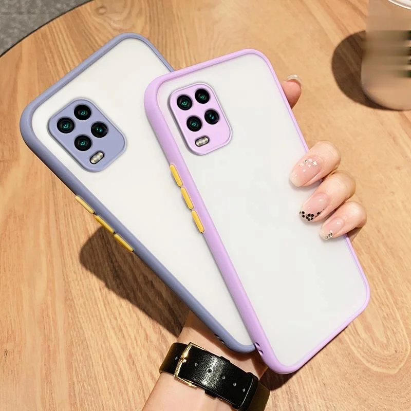 Capa durável fundas translúcida pc à prova de choque caso de telefone para xiaomi mi 10 lite 10t 11 mi 12x nota 10 lite poco x3 pro x3 nfc