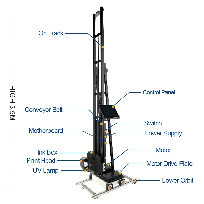TH-UV200P Max 3D pionowa drukarka UV do ścian, wielokolorowa maszyna drukująca do metalu / szkła / drewna
