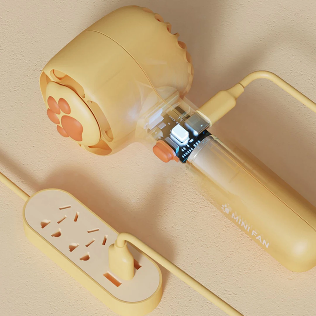 YOUPIN 2022 New bcase Cat's Claw Mini Handheld Fan Quiet Portable Student Office Cute Small Cooling Fans USB Rechargeable Fan