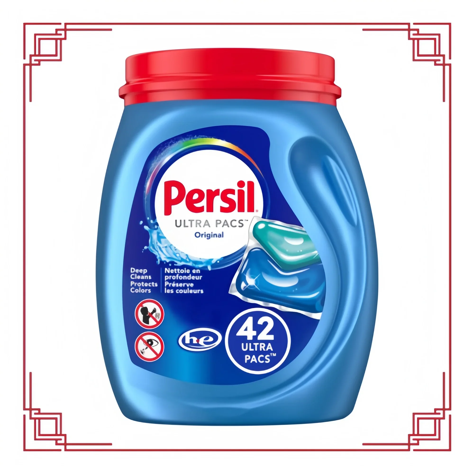 42 cápsulas de lavandería diarias, detergente de limpieza todo en uno, aroma fresco, fórmula segura HE para ropa
