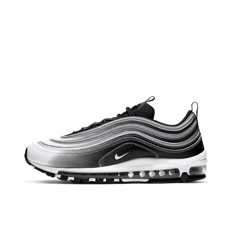 Nike Air Max 97 Men's and Women's Black and White Gradient Purple Air Cushion Comfortable Breathable Anti-slip Wear Shoes