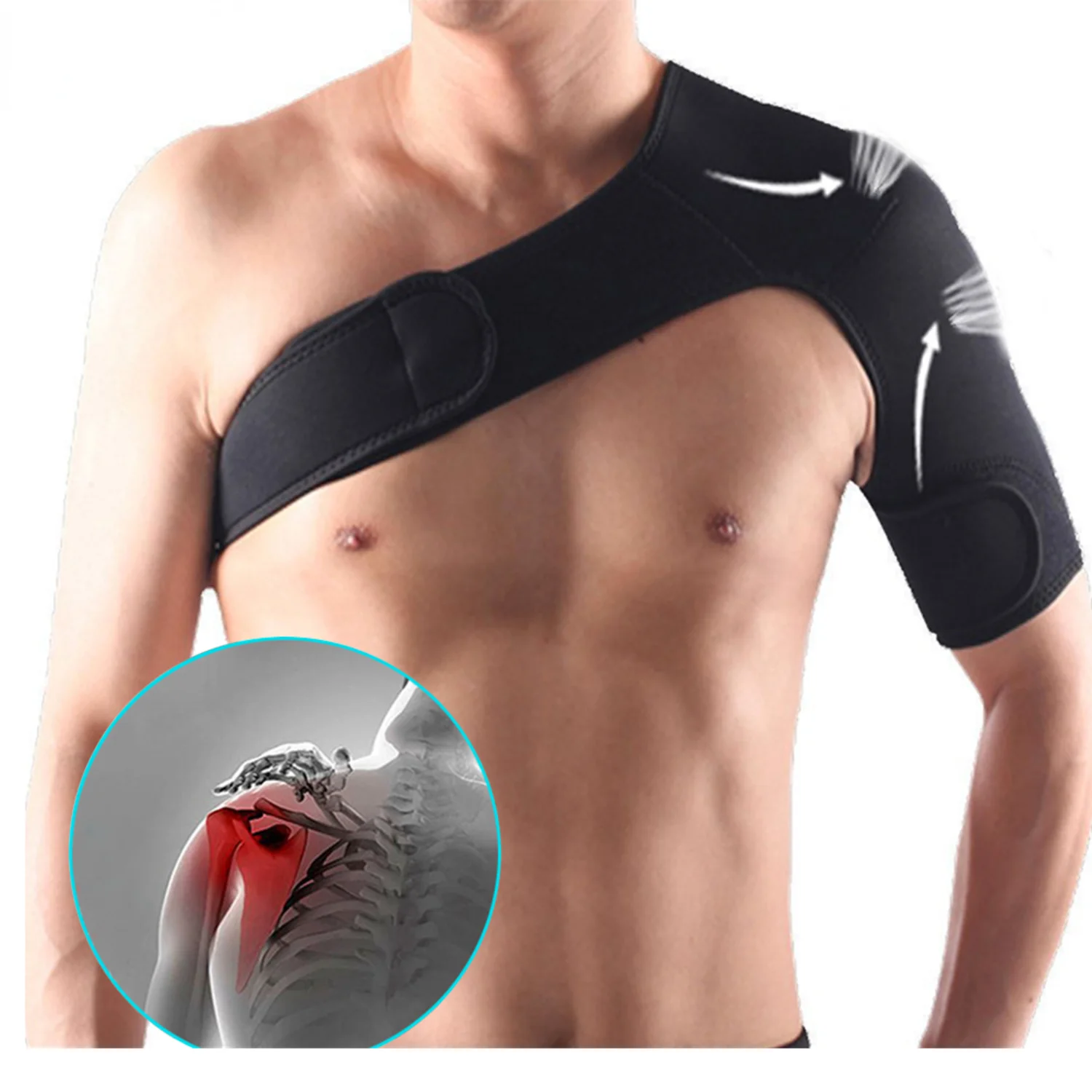 1pc Adjustable Shoulder Support and Back Brace for Men and Women - Comfortable and Effective Sports Care - Single Shoulder Suppo