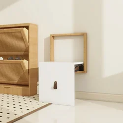 Wall-Mounted Invisible Foldable Shower Stool for Seniors 300kg Load-Bearing Thick Wood Shoe Bench Design Bathroom Convenience