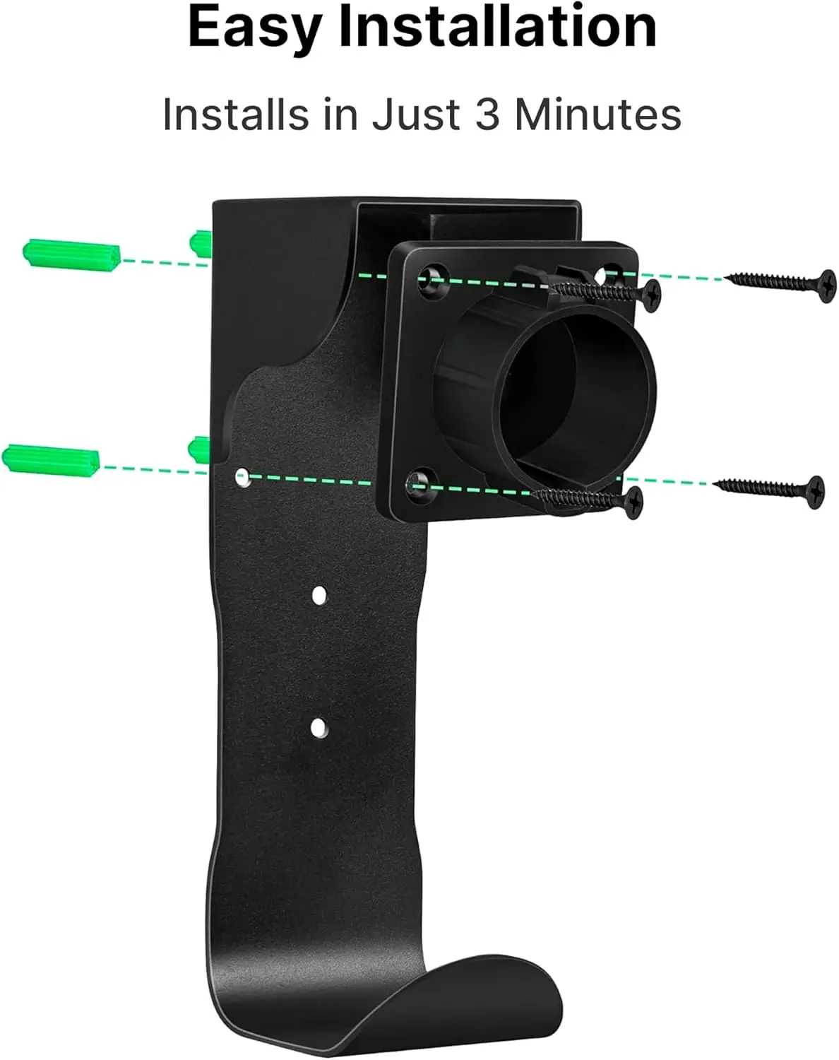 حامل EV مع خطاف J، منظم كابلات SAE J1772 مثبت على الحائط، قاعدة توفير المساحة #5