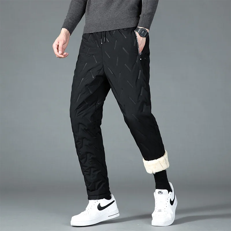 Cotton Pants Men Wear Winter Windproof Cold Cashmere Thermal Pants Plus Cashmere Thick Casual Long Thermal Pants Pajama Pants