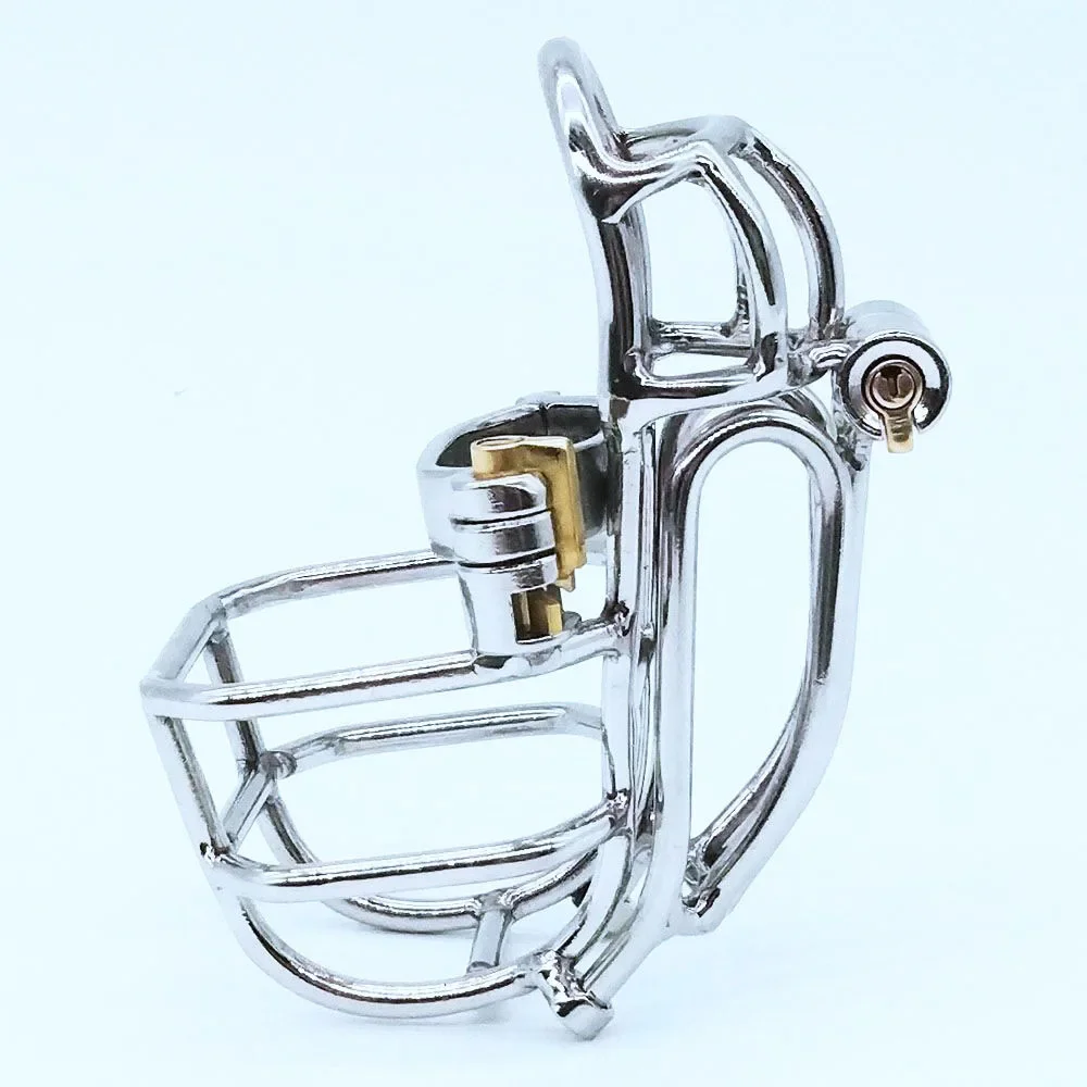 Newest Design Male Chastity Device Stainless Steel PA Puncture Cock Cage Bdsm Sex Toys For Men Penis Lock Cock Ring 2022 NEW