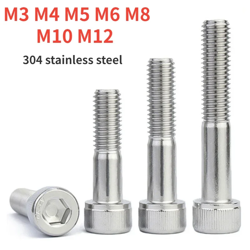 M3 M4 M5 M6 M8 M10 M12 304 acier inoxydable demi dent hexagonale tête à six pans creux vis filetage allonger Allen boulons vis à capuchon