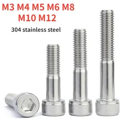M3 M4 M5 M6 M8 M10 M12 304 Stainless Steel Half Tooth Hex Hexagon Socket Head Cup Screws  Thread Lengthen Allen Bolts Cap Screws