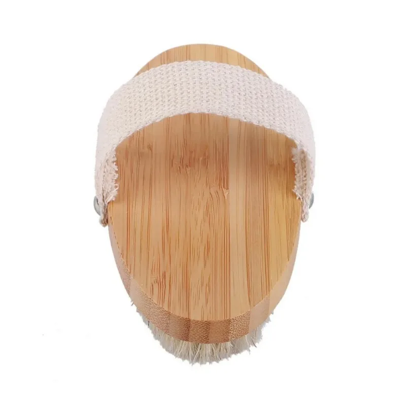 Cepillo corporal de madera para SPA, cerdas de jabalí naturales, cepillo corporal orgánico para piel seca, cepillos de ducha para espalda húmeda de bambú, cepillo de baño exfoliante