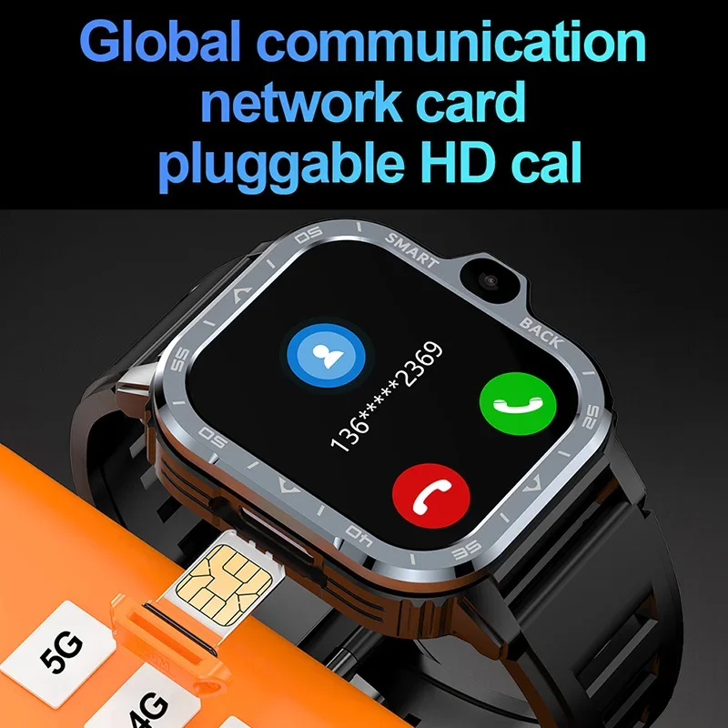 4G Network SIM Card Smart Watch 2.03 inch GPS WIFI NFC Dual Camera Rugged 64G ROM Storage Google Play IP67 Android Smartwatch