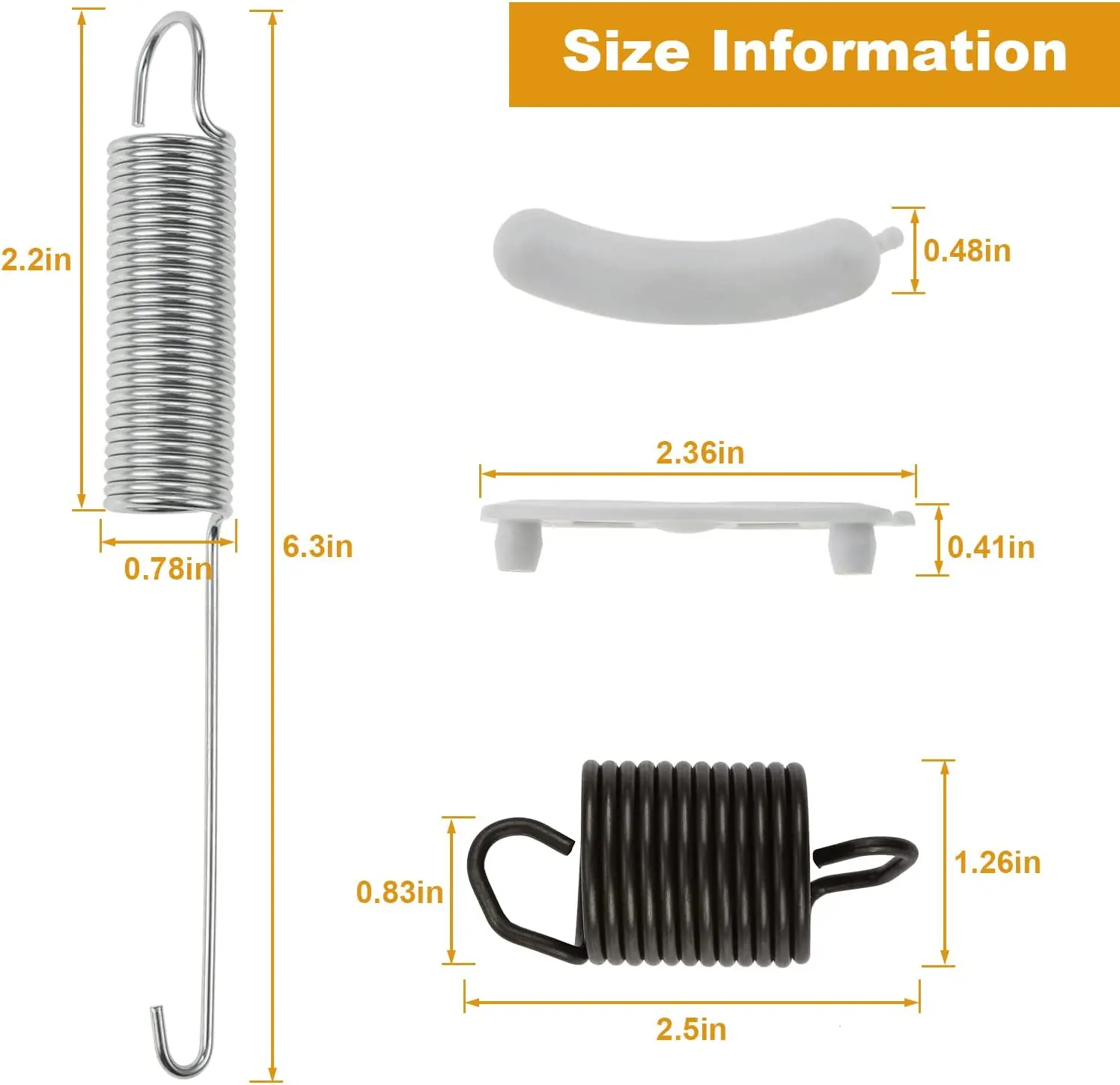 Washing Machine Repair Kit WP63907 Suspension Spring W10250667 Counterweight Counter Balance WP285744 Base Pads for Whirlpool