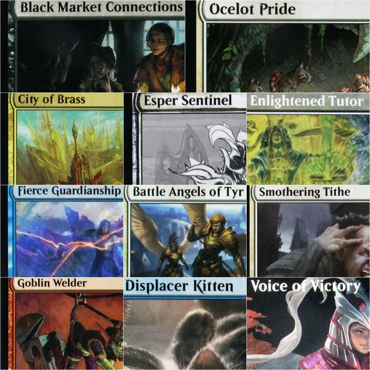 Cartas Proxy TCG [Voice of Victory/Scapeshift/Enlightened Tutor/Esper Sentinel] de Alta Qualidade para Jogos de Tabuleiro e Cartas Colecionáveis