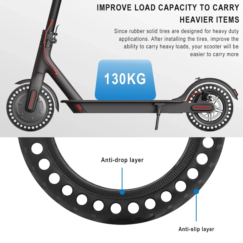 8,5-Zoll-Vollreifen für Xiaomi M365 Pro Elektroroller 1S Pro 2 Essential Scooter Nicht-Luftreifen-Dämpfungs-Gummireifen – Detail 7