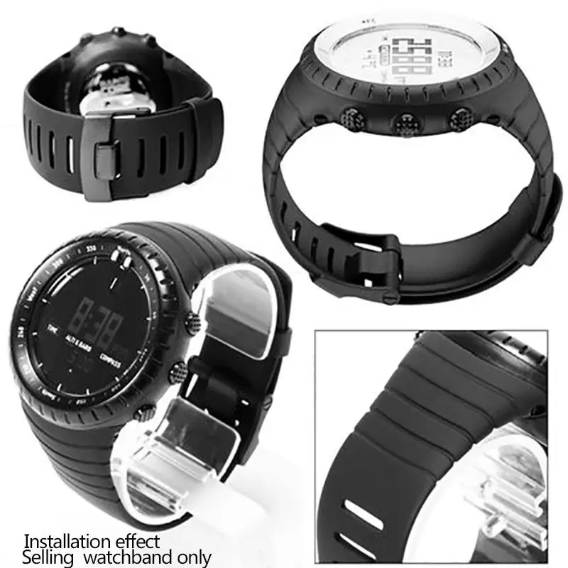 35mm Black Silicone Watchband for SUUNTO CORE