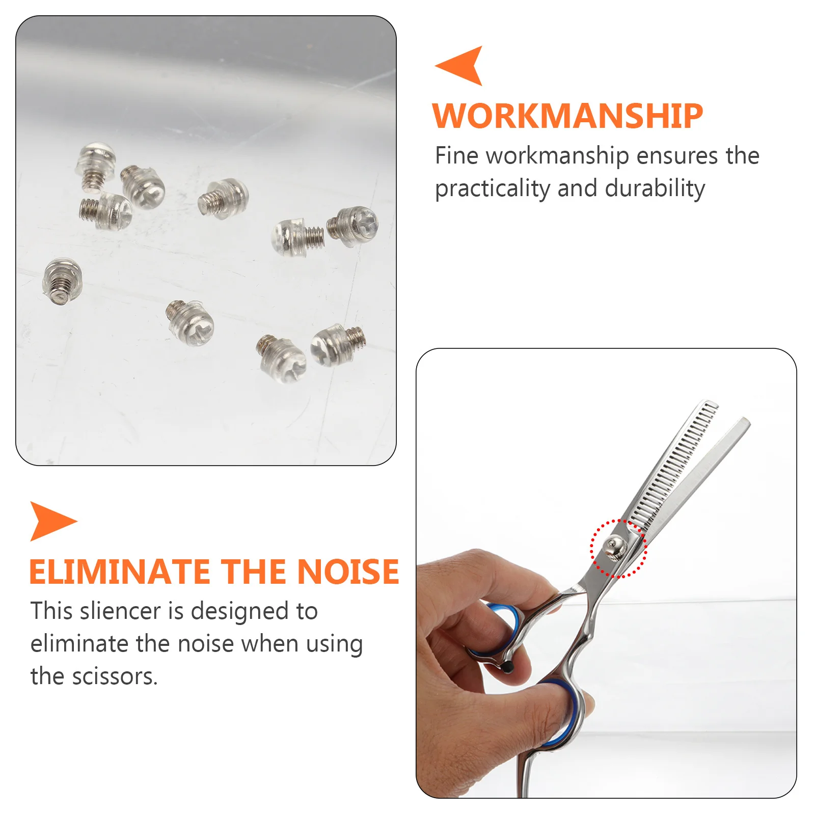 

10Pcs Pet Scissors Mute Accessory Wear Resistant Silencers for Haircutting Tools Smooth Quiet Operation Scissors Silencers